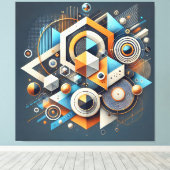 Geometrische symfonie - Abstracte kunst canvas (Insitu (Houten vloer))