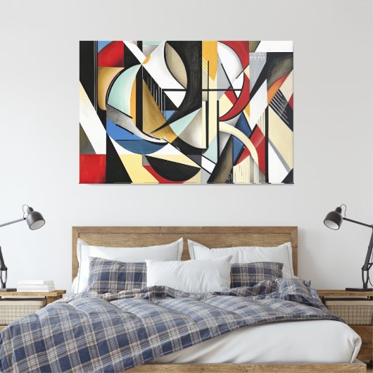 Geometrische symfonie perfecte harmonie canvas afdruk (Insitu (Slaapkamer))