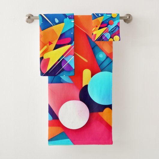 Geometrische symfonie van kleur bad handdoek (Insitu)