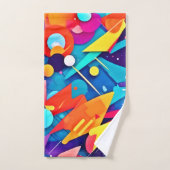 Geometrische symfonie van kleur bad handdoek (Handdoek)