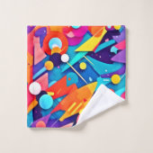 Geometrische symfonie van kleur bad handdoek (Wasdoekje)