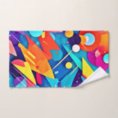 Geometrische symfonie van kleur bad handdoek (Handdoek)