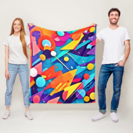 Geometrische symfonie van kleur fleece deken