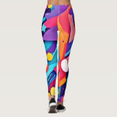 Geometrische symfonie van kleur leggings (Achterkant)