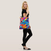 Geometrische symfonie van kleur tote bag (Op model)