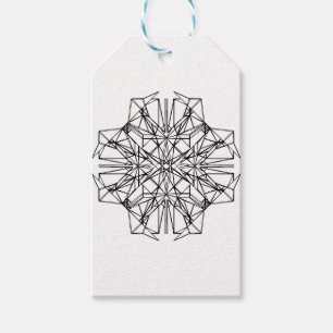 geometrische symmetrie cadeaulabel