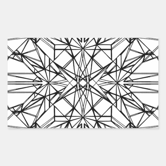 geometrische symmetrie rechthoekige sticker (Voorkant)