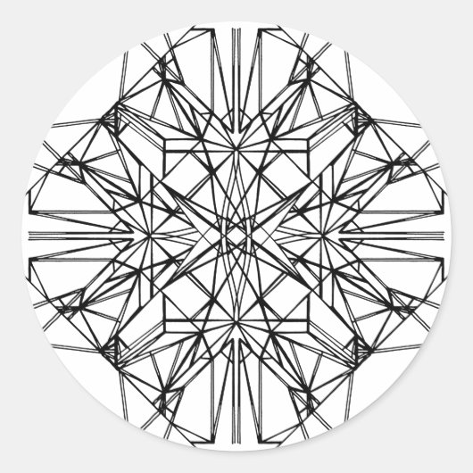 geometrische symmetrie ronde sticker (Voorkant)