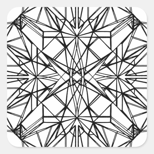 geometrische symmetrie vierkante sticker (Voorkant)