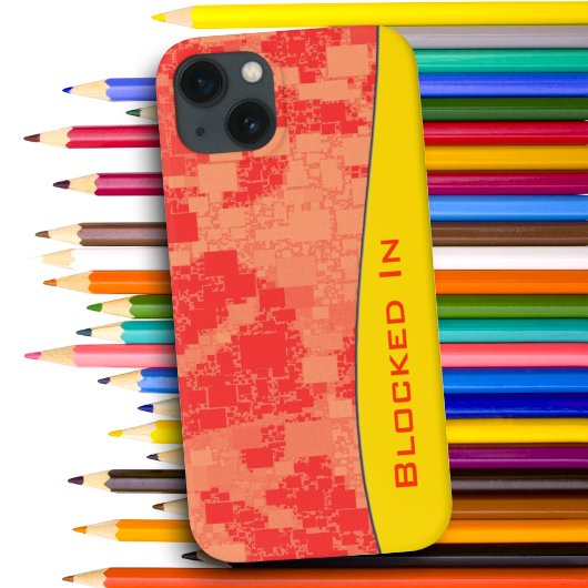 Geometrische Tangerine Block Pattern Gepersonalise Case-Mate iPhone Case