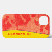 Geometrische Tangerine Block Pattern Gepersonalise Case-Mate iPhone Case (Achterkant (horizontaal))