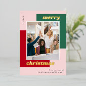 Geometrische Team Foto Aangepaste Folie Vakantie K Folie Feestdagenkaart (Staand Voorkant)