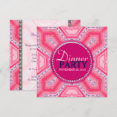 Geometrische technische roze Lila uitnodiging voor (Voorkant / Achterkant)