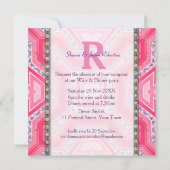 Geometrische technische roze Lila uitnodiging voor (Achterkant)