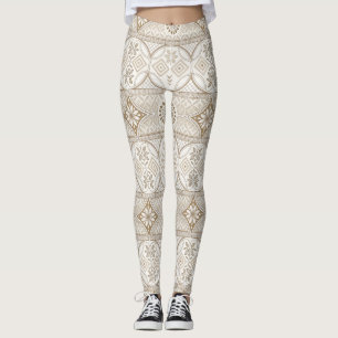 geometrische Tegel bloempatroon Leggings