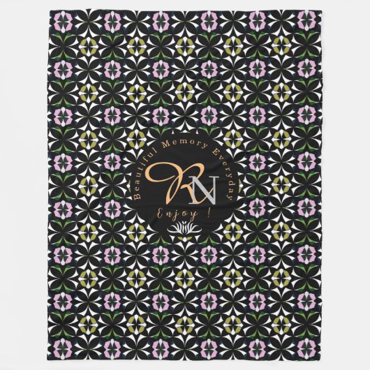 Geometrische tegel fleece deken (Voorkant)