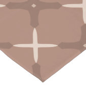 Geometrische Tegel Patroon met Mocha Brown en Crea Lange Tafelloper (Hoek)