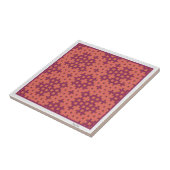 geometrische tegel van zalm en fuchsia Hitomezashi Tegeltje (Zijkant)