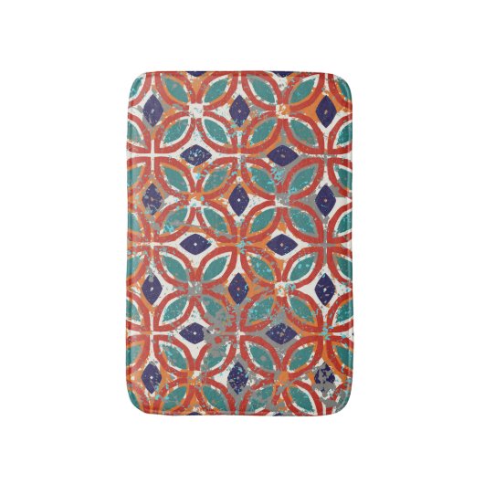 Geometrische tegels: etnische  achtergrond. badmat (Voorkant Verticaal)