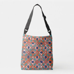 Geometrische tegels: etnische  achtergrond. crossbody tas