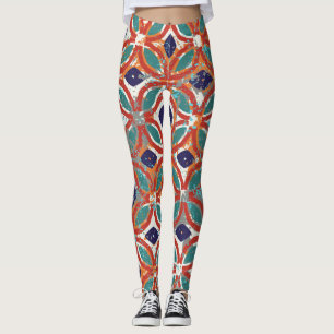 Geometrische tegels: etnische achtergrond. leggings