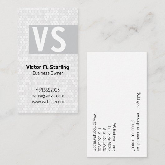 Geometrische Tegels | Monogram Visitekaartje (Voorkant / Achterkant)