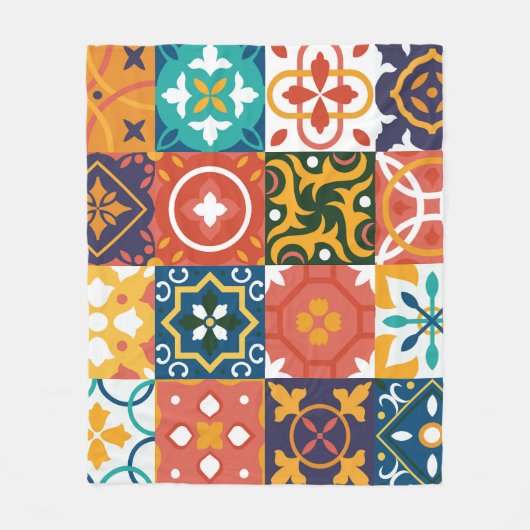 Geometrische Tegels Patroon Fleece Deken (Voorkant)