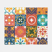Geometrische Tegels Patroon Fleece Deken (Voorkant (Horizontaal))