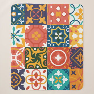 Geometrische Tegels Patroon Sherpa Deken