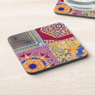 Geometrische Tegels van Azulejos met een CG-twist Bier Onderzetter