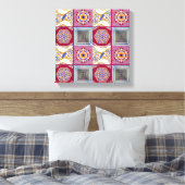 Geometrische Tegels van Azulejos met een CG-twist Canvas Afdruk (Insitu (Slaapkamer))