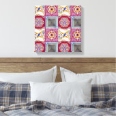 Geometrische Tegels van Azulejos met een CG-twist Canvas Afdruk (Insitu (Slaapkamer))