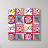Geometrische Tegels van Azulejos met een CG-twist Canvas Afdruk (Voorkant)