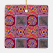 Geometrische Tegels van Azulejos met een CG-twist Keramisch Ornament (Achterkant)