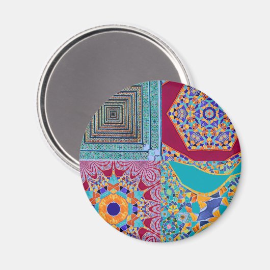 Geometrische Tegels van Azulejos met een CG-twist Magneet (Voorkant / Achterkant)