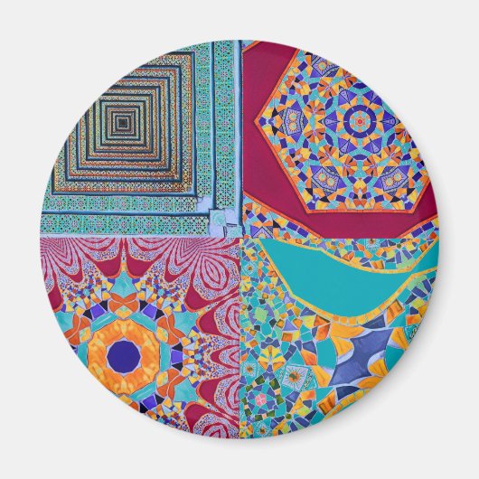 Geometrische Tegels van Azulejos met een CG-twist Magneet (Voorkant)