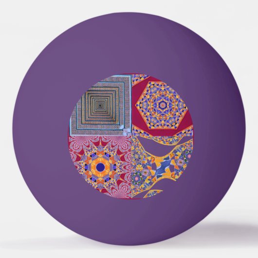 Geometrische Tegels van Azulejos met een CG-twist Pingpongbal (Voorkant)