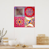 Geometrische Tegels van Azulejos met een CG-twist Poster (Keuken)