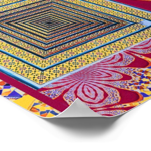 Geometrische Tegels van Azulejos met een CG-twist Poster (Hoek)