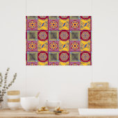Geometrische Tegels van Azulejos met een CG-twist Poster (Keuken)