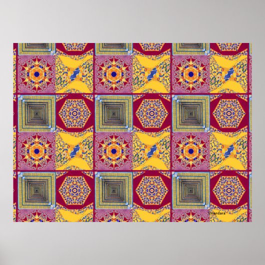 Geometrische Tegels van Azulejos met een CG-twist Poster (Voorkant)