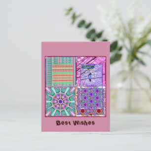 Geometrische Tegels van Azulejos met Vredesvogel Briefkaart