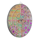 Geometrische Tegels van Azulejos met Vredesvogel Dartbord (Voorkant Links)