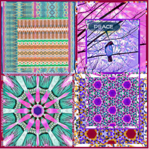 Geometrische Tegels van Azulejos met Vredesvogel Fotobeeldje Magneet