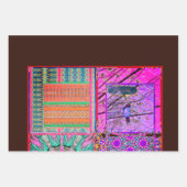 Geometrische Tegels van Azulejos met Vredesvogel Inpakpapier Vel (Voorkant 3)