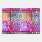 Geometrische Tegels van Azulejos met Vredesvogel Inpakpapier Vel (Voorkant 2)