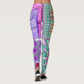 Geometrische Tegels van Azulejos met Vredesvogel Leggings (Achterkant)