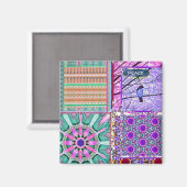 Geometrische Tegels van Azulejos met Vredesvogel Magneet (Voorkant / Achterkant)