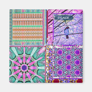 Geometrische Tegels van Azulejos met Vredesvogel Magneet