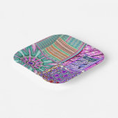 Geometrische Tegels van Azulejos met Vredesvogel Papieren Bordje (Gebogen)